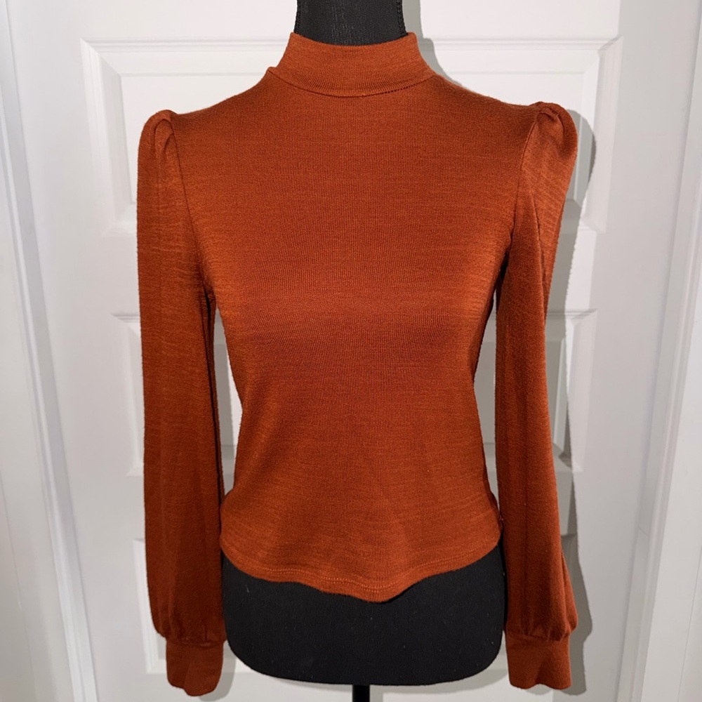 Rust Orange Long Sleeve Top